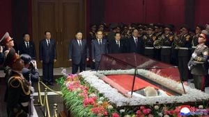 Kim Jong Un Leads State Funeral For Kim Yong Nam
