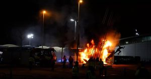 Fire Erupts Outside Etihad Stadium Before Manchester City Match