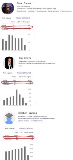 Akademisyenlerin H Endeksi ne anlama gelir?