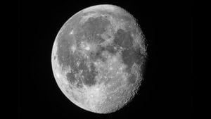 Waning Gibbous Moon Illuminates December Night Sky