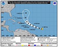 Tropical Storm Jerry forms in the Atlantic, forecasters say
