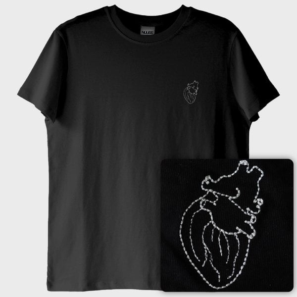 Kalp T-Shirt (Nakış, %100 Pamuk)