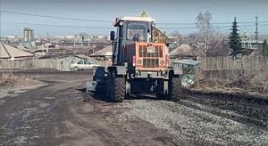 Sayanogorsk And Maina Restore Roads After Intense Snowmelt