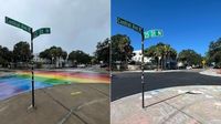 Florida street art ban claims St. Pete rainbow intersection