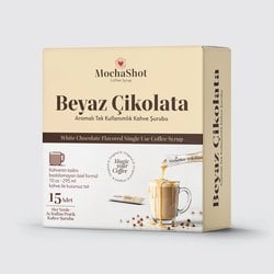 Mocha Shot Beyaz Çikolata Aromalı Tek Kullanımlık Kahve Şurubu 20 ml x 15 Adet
