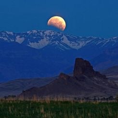 Eclipsed Moon Over Wyoming