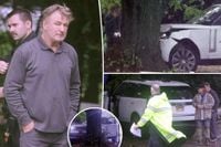 Alec Baldwin crashes Range Rover into a tree in the Hamptons