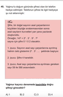 Kaçıncı denemede kesinlikle doğru şifre girilebilir?