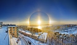 Stockholm Üzerinde Bir Güneş Halosu