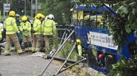 Stream cleared of debris after bus crash