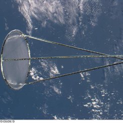 The Shuttle Launches an Inflatable Antenna