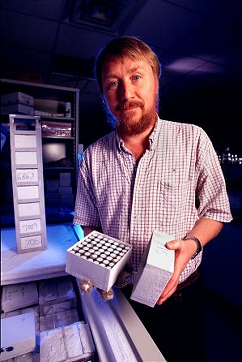 Richard Lenski'nin laboratuvarından bir fotoğraf...