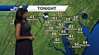 Stray showers possible Friday night west of Baltimore