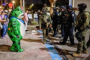 Portland Protesters Use Inflatable Costumes To Mock Federal Crackdown