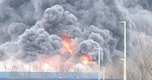 Firefighters Battle Massive Blaze At Livingston's Brucefield Industrial Estate