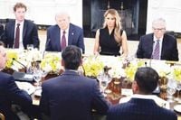 US tech titans pay homage to Trump at White House dinner