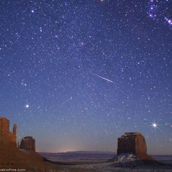 Geminid Meteor over Monument Valley