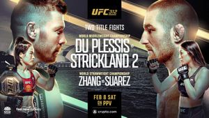 UFC 312: Du Plessis Faces Strickland For Middleweight Title