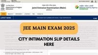 JEE Main 2025 City Intimation Slip Out: Download jeemain.nta.nic.in 2025 Session 2 Slip Now