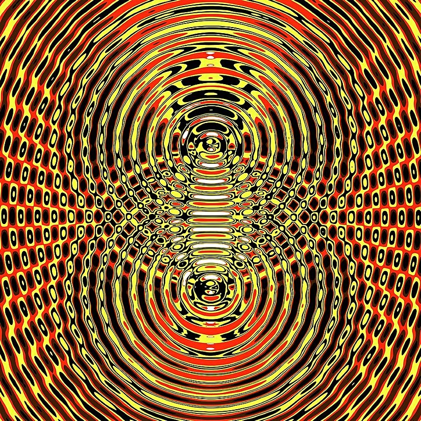 İki dalga kaynağının oluşturduğu girişim deseni