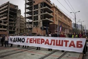 Serbian Protesters Form Human Shield Against Kushner Project