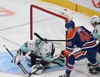 Ryan Nugent-Hopkins' hat trick lifts Oilers over Kraken