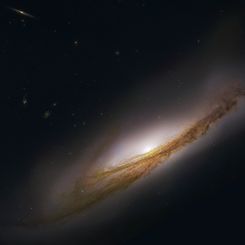 Spiral Galaxy NGC 3190 Almost Sideways