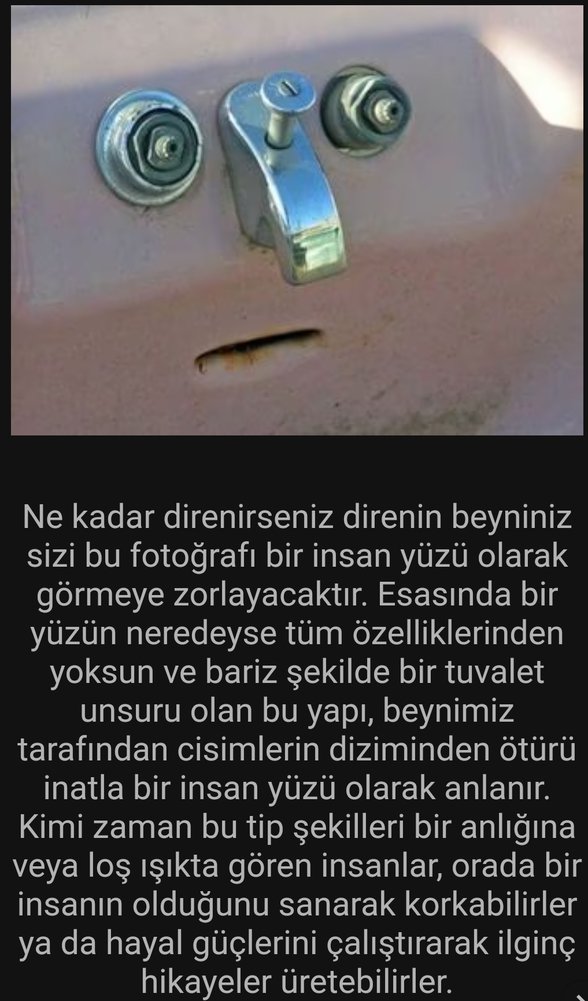Yüz konusunda pareidolia örneği