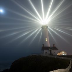 Moon Over Pigeon Point Lighthouse