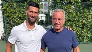 Robert F. Kennedy Jr. Cheers Novak Djokovic After Tennis Match