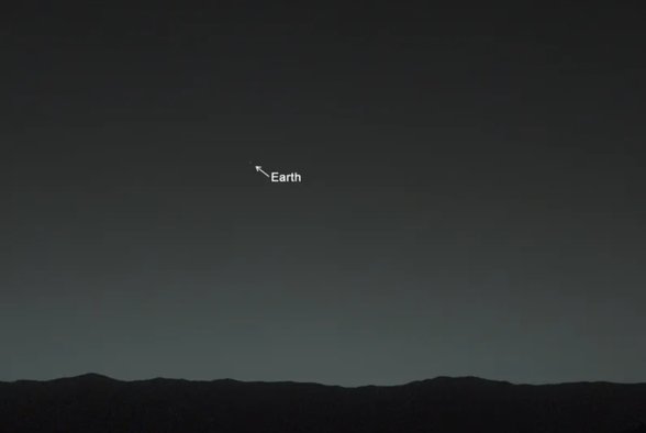 Mars üzerinde çekilen Dünya Fotoğrafı.