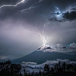 Lightning over the Volcano of Water
