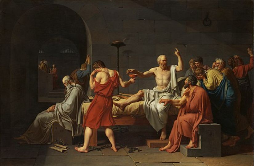 Jacques-Louis David tarafından çizilen &quot;Sokrates'in Ölümü&quot; isimli tablo.