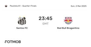 Santos Faces Red Bull Bragantino In Exciting Paulista Quarterfinal