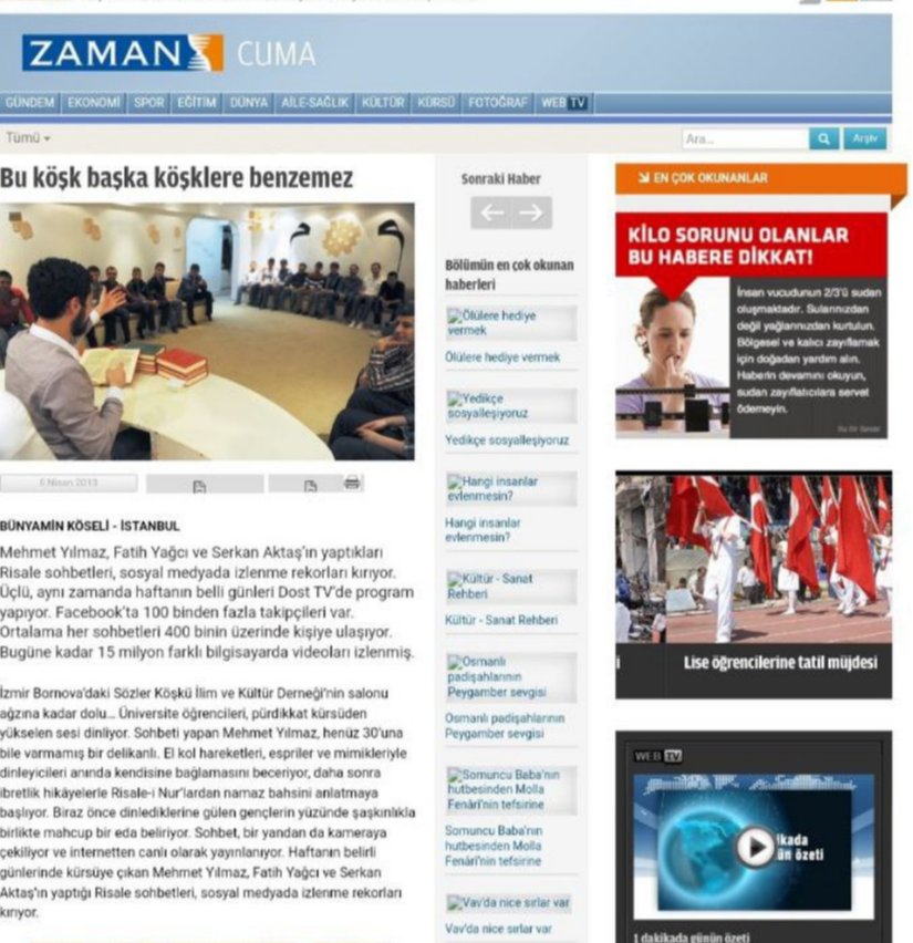 Zaman gazetesinden övgüler