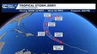 Tropical Storm Jerry slowly strengthening