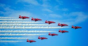 Red Arrows Dazzle Skies Over Lancashire And Northern Ireland