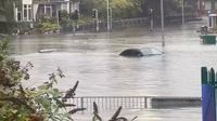 Cars submerged as Swansea endures flooding amid adverse weather