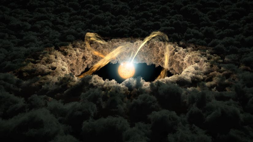 Bir ön-gezegen diski (İng. &quot;protoplanetary disk&quot;) illüstrasyonu