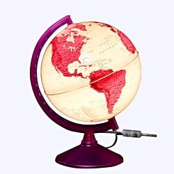 Globe Dünya Küresi: Magenta, 26 cm, Işıklı