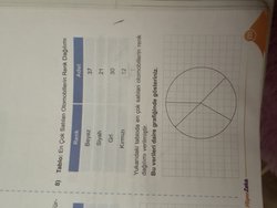 Bu veriler daire grafiğinde nasıl gösterilir?