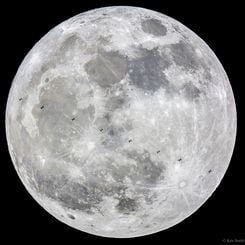  Supermoon and Space Station 