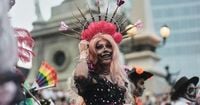LGBTQ+ artists bring pride to Mexico City's Catrina parade ahead of Day of the Dead, in photos