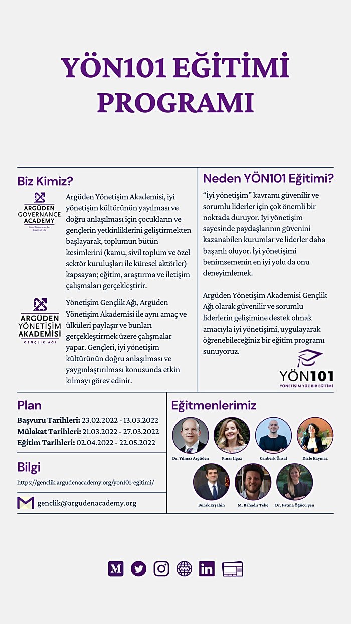 Yönetişim Gençlik Ağı - YÖN101 Eğitimi