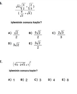 İşlemin sonucu kaçtır?