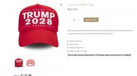 Trump Org sells ‘Trump 2028' hat and t-shirt, fueling third White House term bid speculation