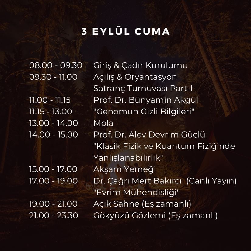 3 Eylül 2021 Cuma Programı