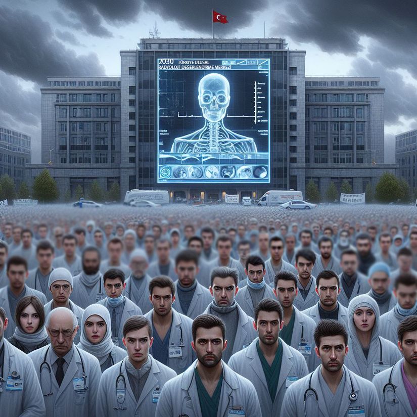 Gelecek projeksiyonuna göre radyoloji doktorlarının olası eylemi (DALL-E 3)