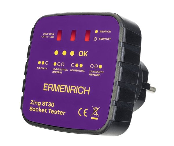 Ermenrich Zing ST30 Priz Test Cihazı, mor