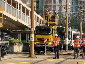 Crane Truck Accident Halts Light Rail Service In Tin Shui Wai